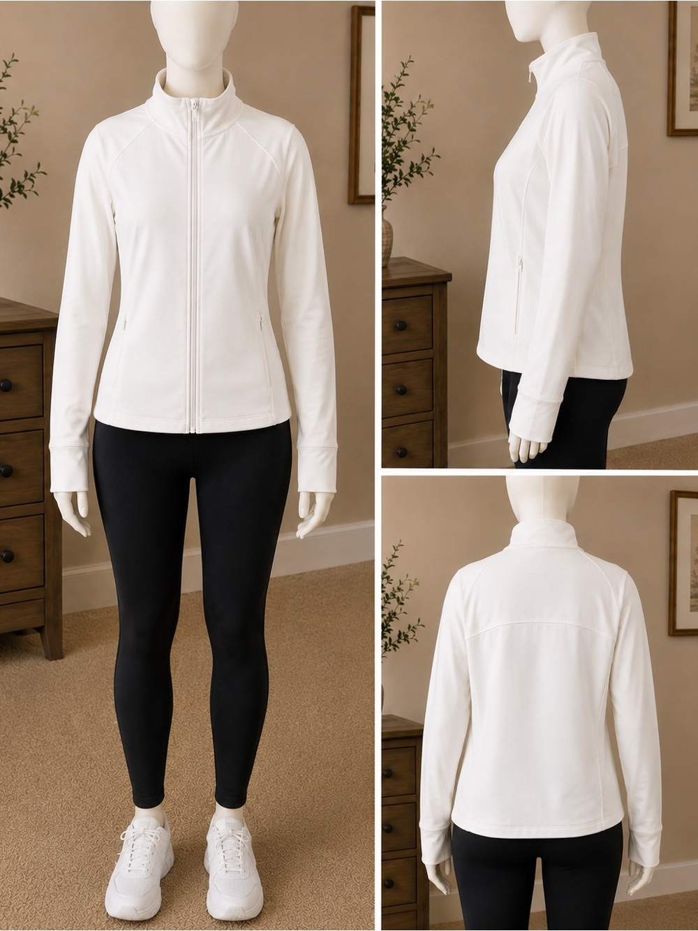 all in motion Women's White Full-Zip Active Jacket